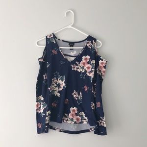 Rue 21 Open Shoulder Floral Blouse